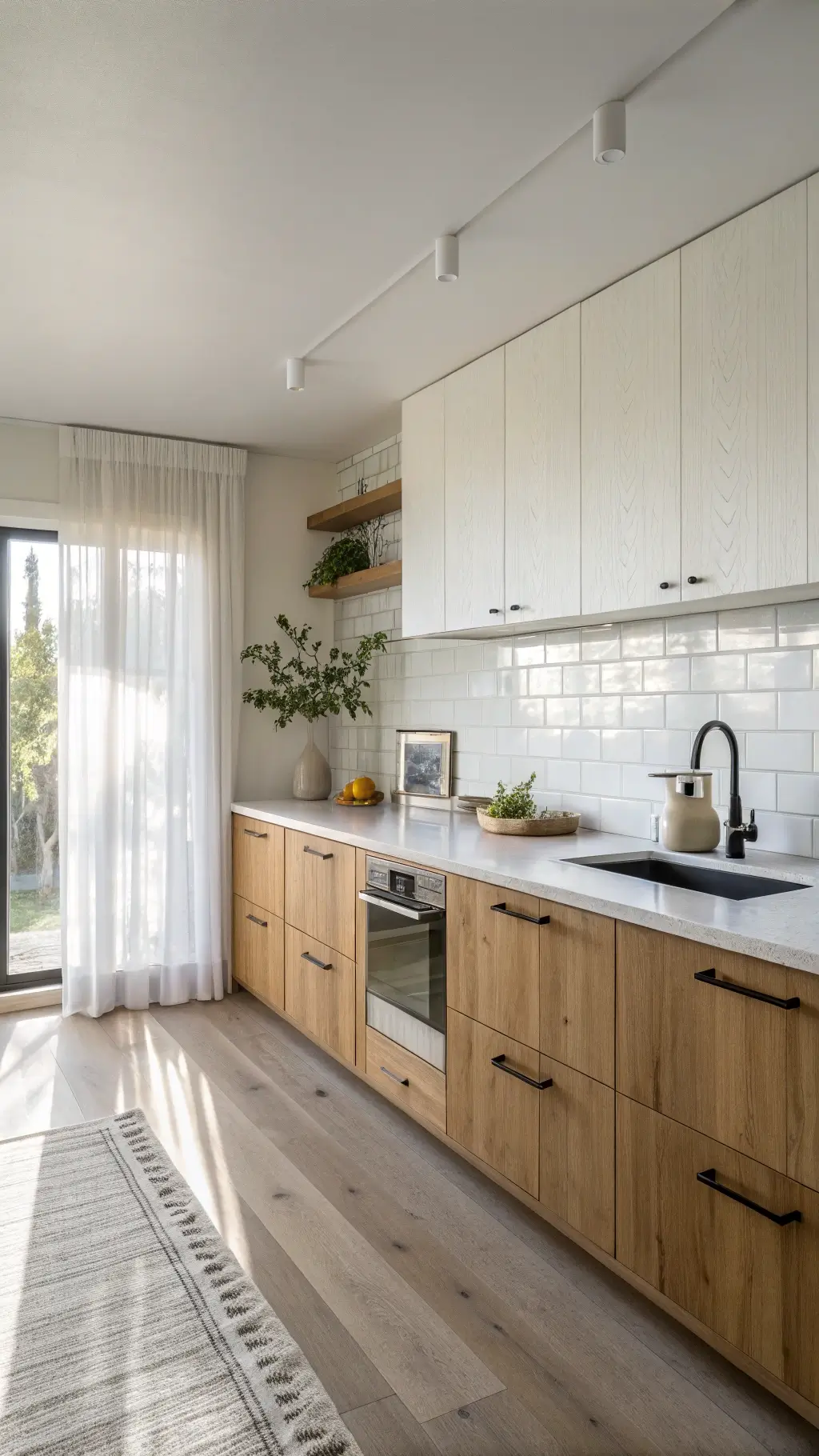 White and Wood Kitchen Cabinets: A Timeless Design Symphony