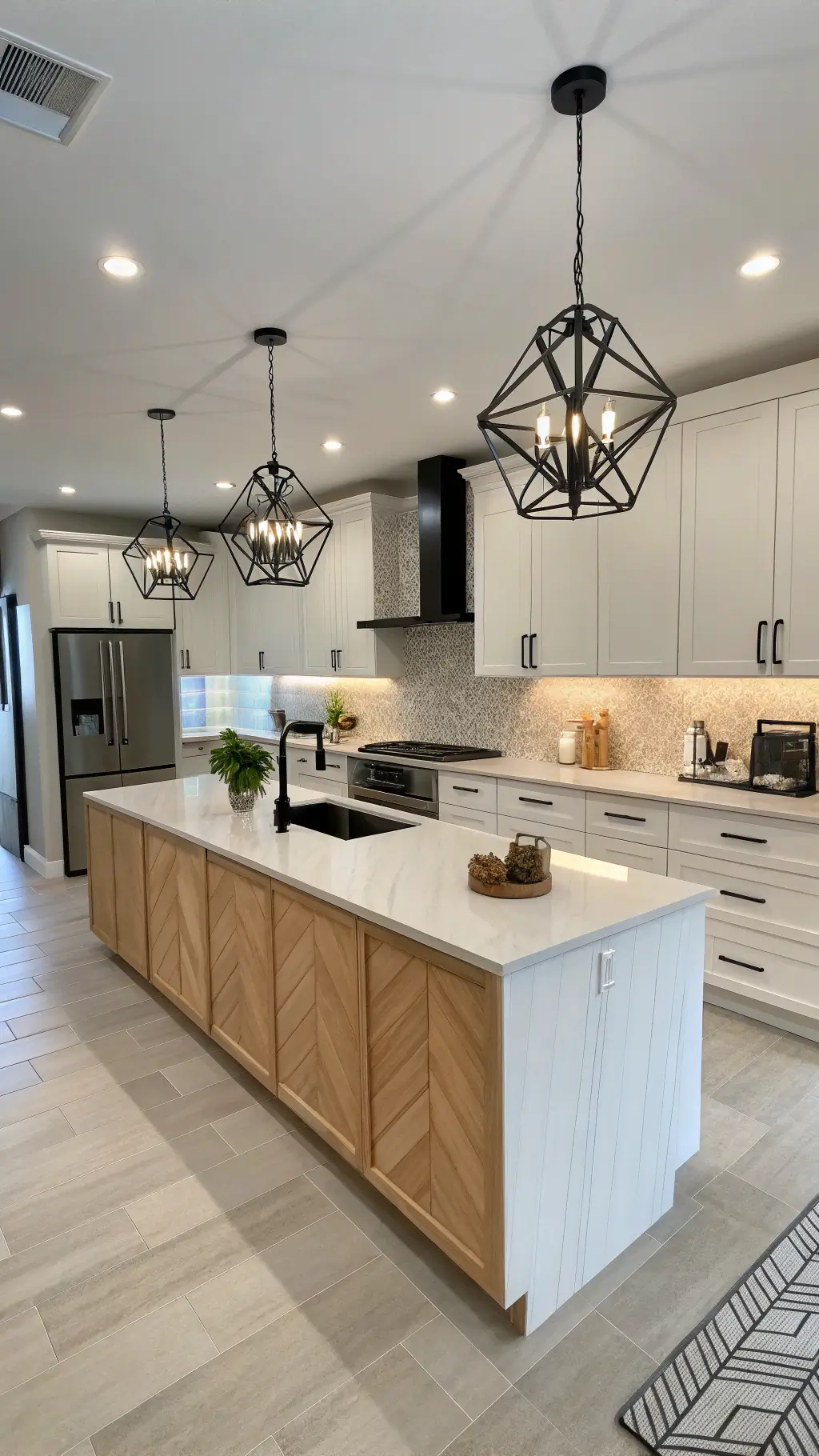 White and Wood Kitchen Cabinets: A Timeless Design Symphony