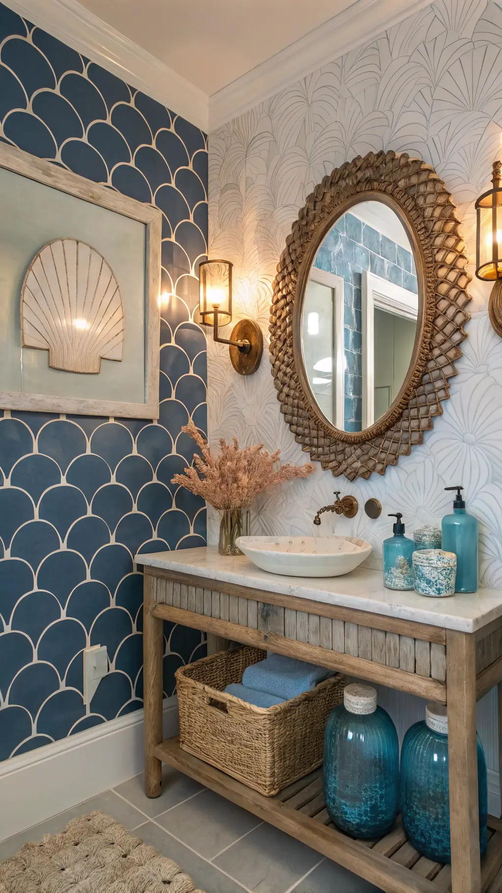 Coastal Maximalist Shower: Transform Your Bathroom into a Vibrant Seaside Sanctuary