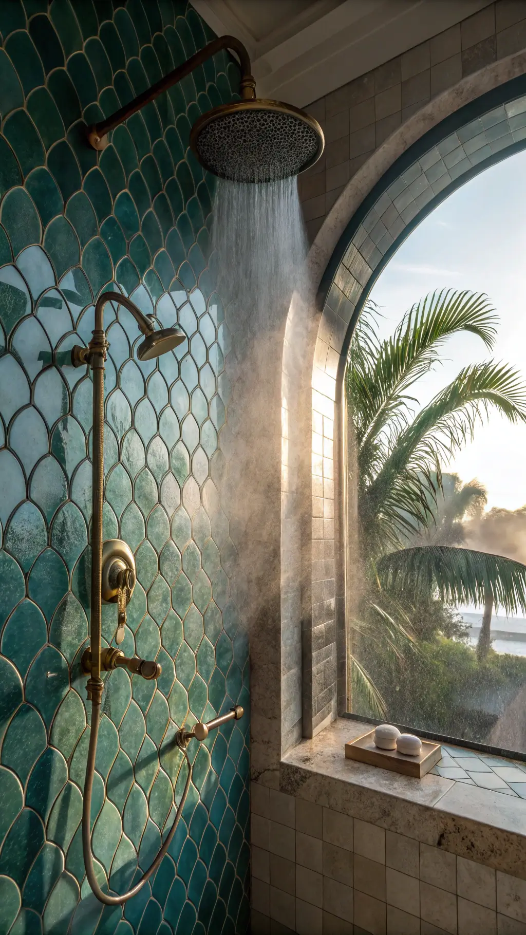 Coastal Maximalist Shower: Transform Your Bathroom into a Vibrant Seaside Sanctuary