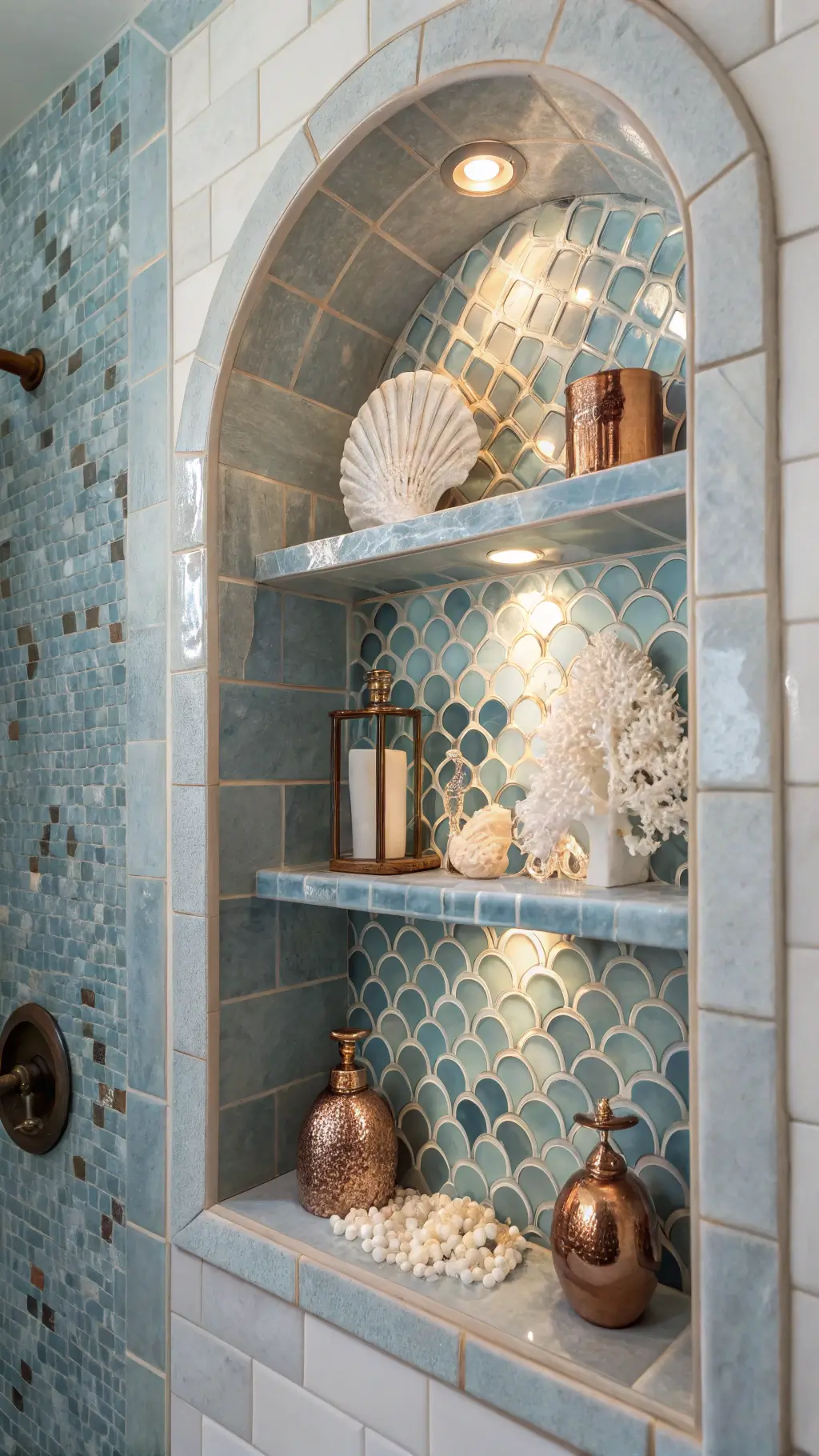 Coastal Maximalist Shower: Transform Your Bathroom into a Vibrant Seaside Sanctuary