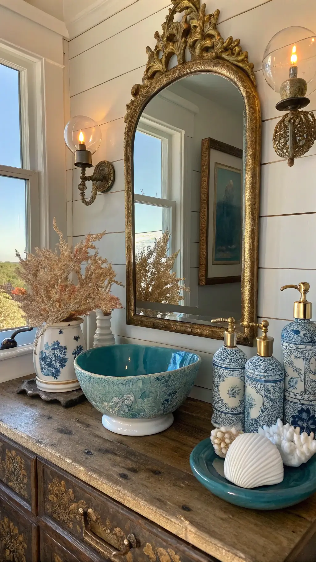 Coastal Maximalist Shower: Transform Your Bathroom into a Vibrant Seaside Sanctuary