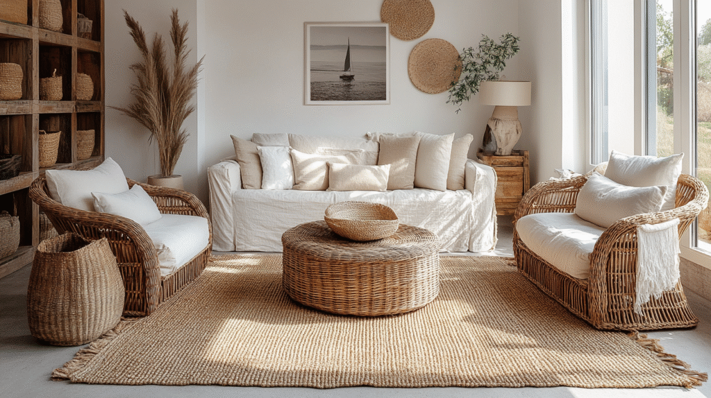 modern boho living room