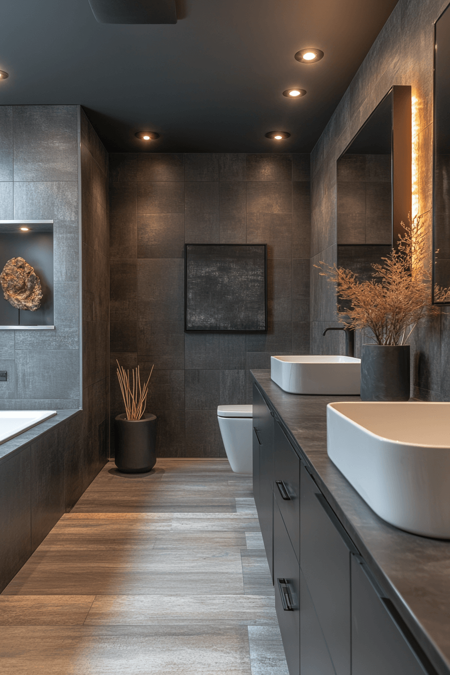 27 Dark Grey Bathroom Ideas That Feel Like Your Own Private Spa 11 27 Dark Grey Bathroom Ideas That Feel Like Your Own Private Spa