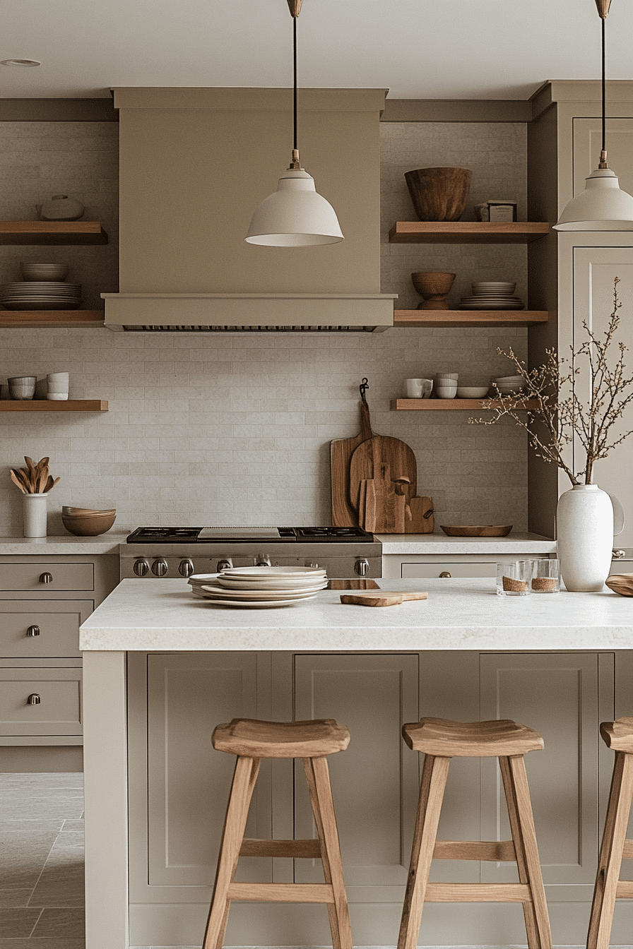 27 Light Taupe Kitchen Cabinets That Nail Sophisticated Warmth 12 27 Light Taupe Kitchen Cabinets That Nail Sophisticated Warmth