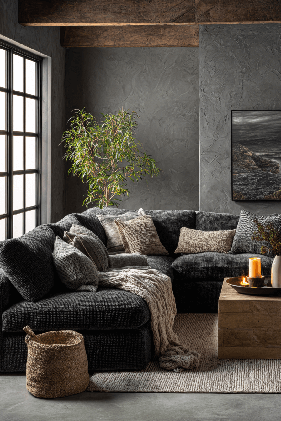 27 Charcoal Couch Living Room Ideas That Create Sophisticated Depth And Timeless Style 14 27 Charcoal Couch Living Room Ideas That Create Sophisticated Depth And Timeless Style