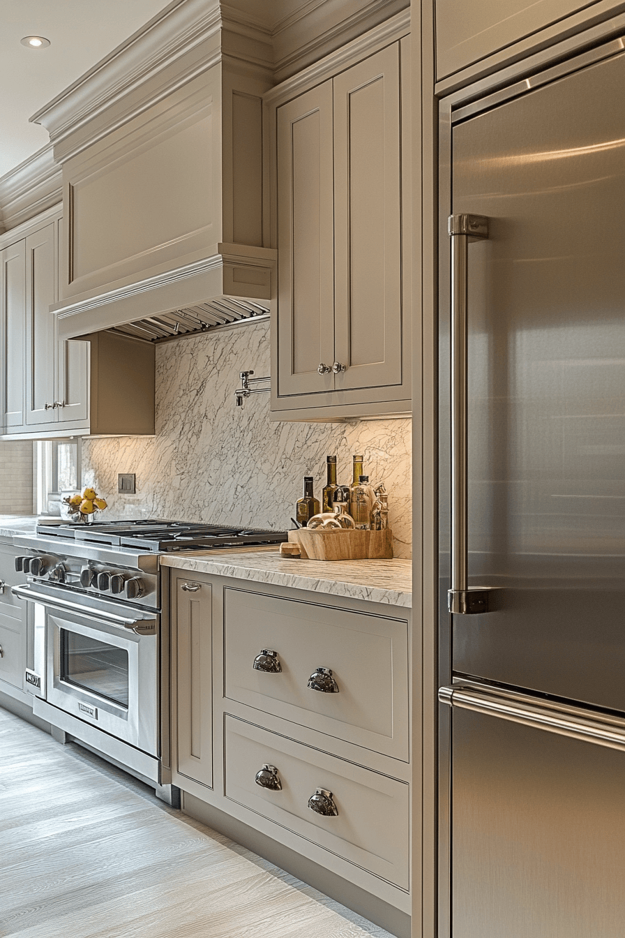 27 Light Taupe Kitchen Cabinets That Nail Sophisticated Warmth 16 27 Light Taupe Kitchen Cabinets That Nail Sophisticated Warmth