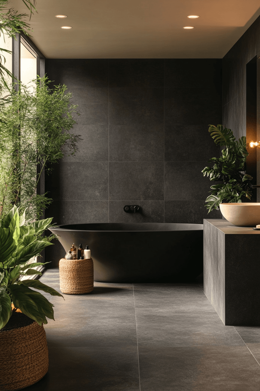 27 Dark Grey Bathroom Ideas That Feel Like Your Own Private Spa 17 27 Dark Grey Bathroom Ideas That Feel Like Your Own Private Spa