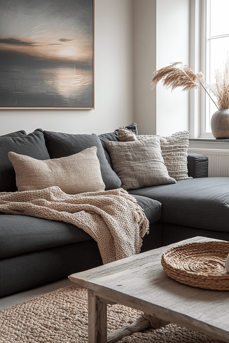 27 Dark Grey Couch Living Room Ideas That Define Quiet Luxury 17 27 Dark Grey Couch Living Room Ideas That Define Quiet Luxury