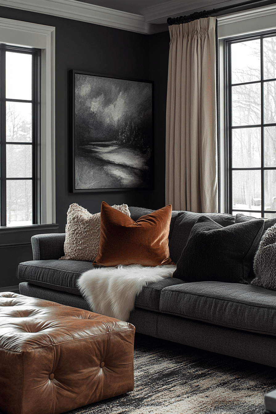 27 Dark Grey Couch Living Room Ideas That Define Quiet Luxury 19 27 Dark Grey Couch Living Room Ideas That Define Quiet Luxury