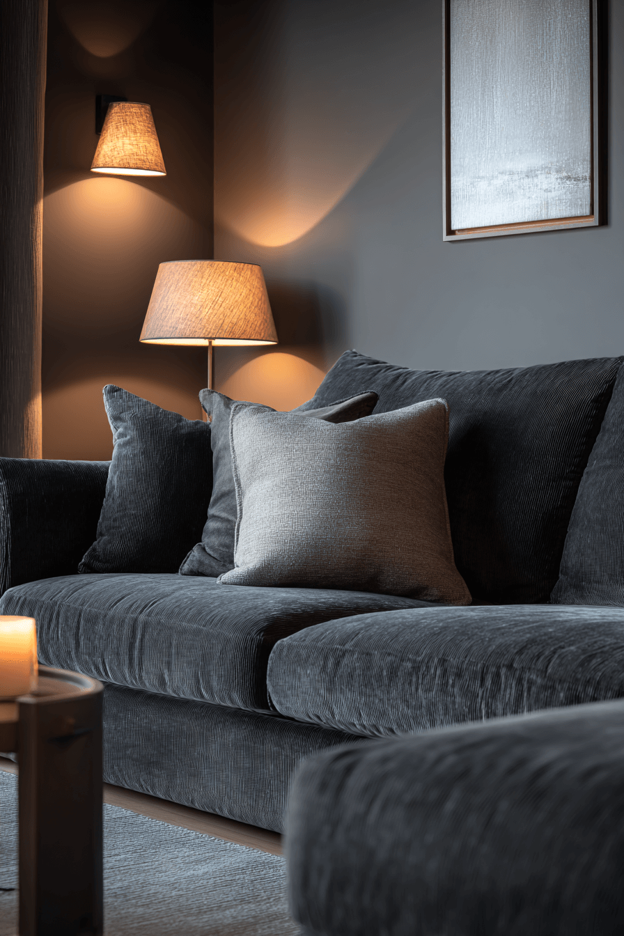 27 Dark Grey Couch Living Room Ideas That Define Quiet Luxury 20 27 Dark Grey Couch Living Room Ideas That Define Quiet Luxury