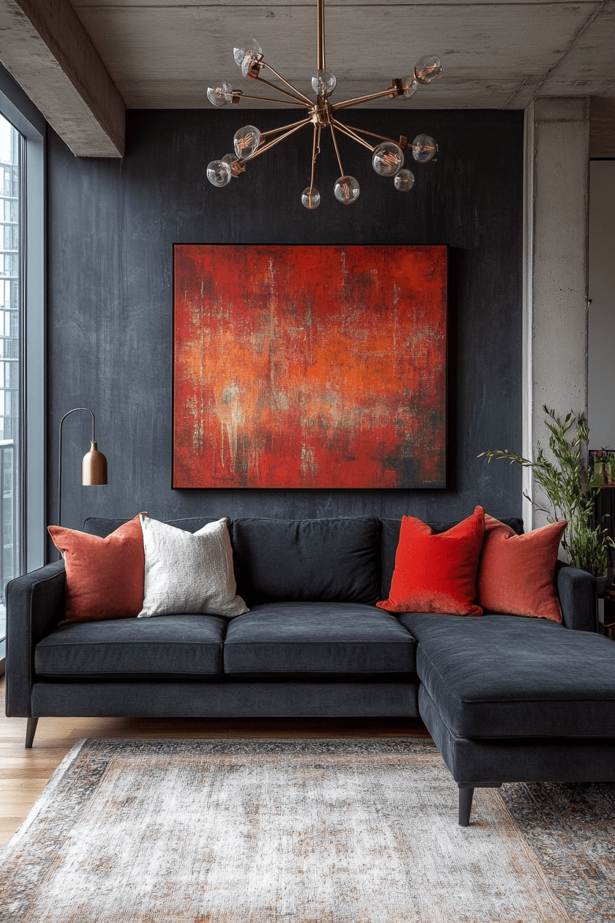 27 Dark Grey Sofa Living Room Ideas You Need to See 20 27 Dark Grey Sofa Living Room Ideas You Need to See