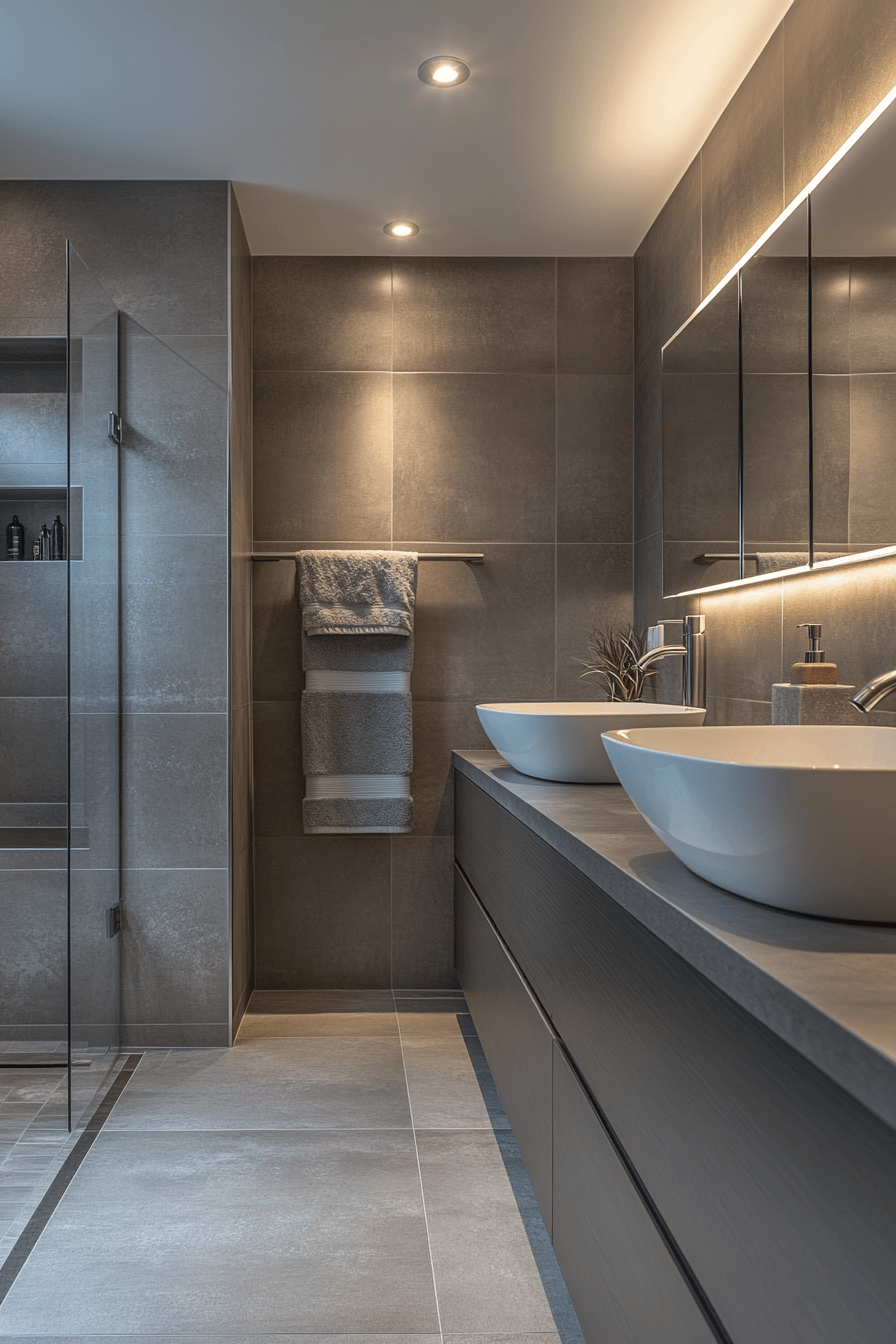 27 Dark Grey Bathroom Ideas That Feel Like Your Own Private Spa 21 27 Dark Grey Bathroom Ideas That Feel Like Your Own Private Spa