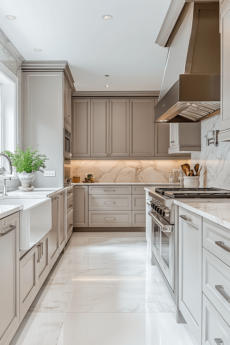 27 Light Taupe Kitchen Cabinets That Nail Sophisticated Warmth 21 27 Light Taupe Kitchen Cabinets That Nail Sophisticated Warmth