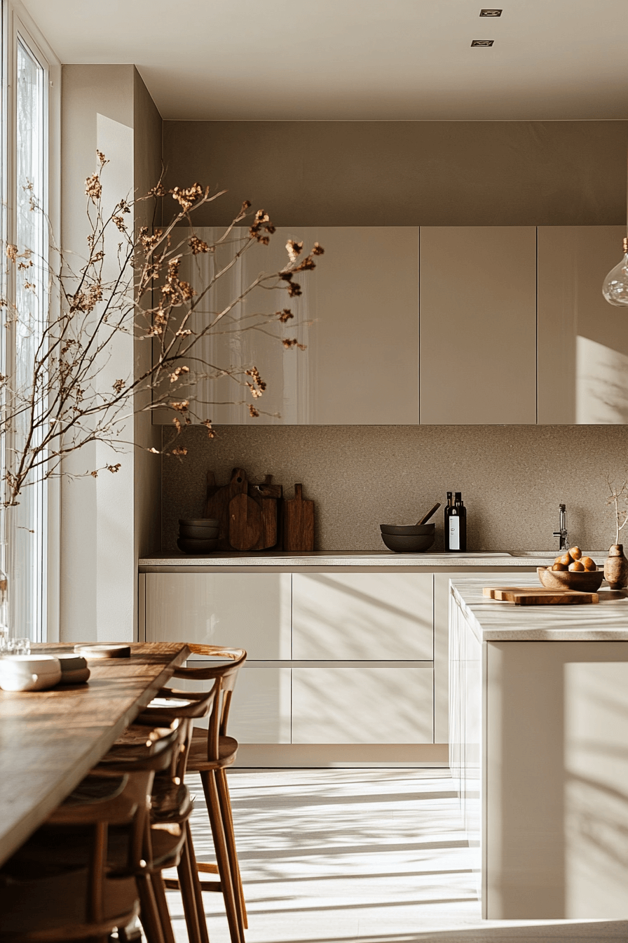 27 Light Taupe Kitchen Cabinets That Nail Sophisticated Warmth 22 27 Light Taupe Kitchen Cabinets That Nail Sophisticated Warmth