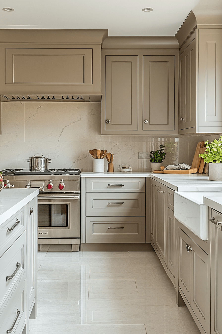 27 Light Taupe Kitchen Cabinets That Nail Sophisticated Warmth 24 27 Light Taupe Kitchen Cabinets That Nail Sophisticated Warmth