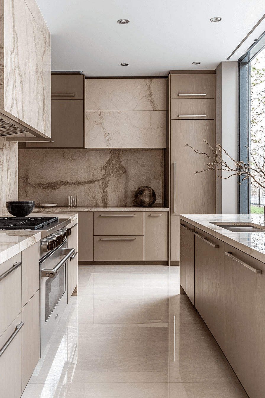 27 Light Taupe Kitchen Cabinets That Nail Sophisticated Warmth 6 27 Light Taupe Kitchen Cabinets That Nail Sophisticated Warmth