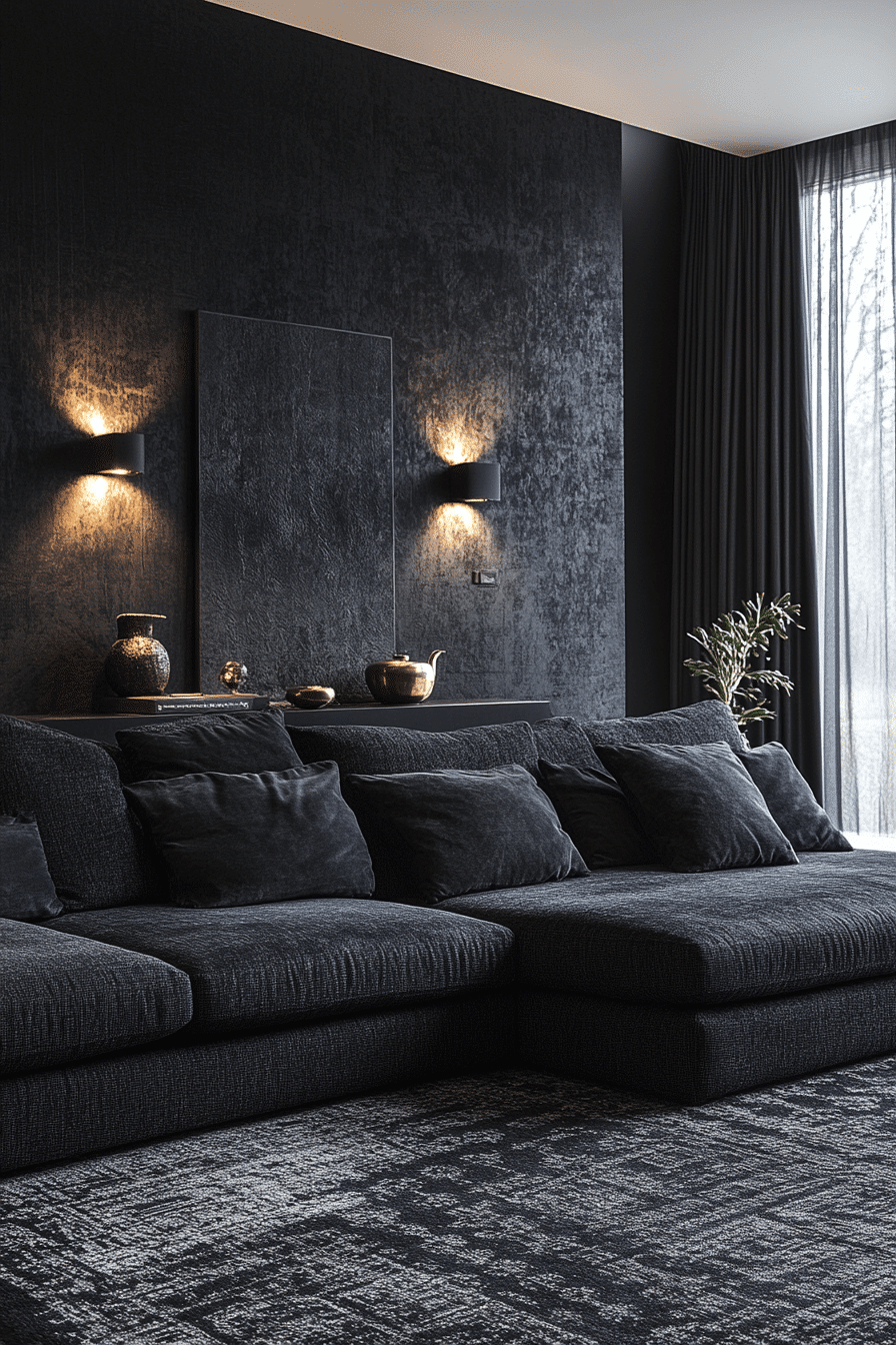 27 Dark Grey Sofa Living Room Ideas You Need to See 6 27 Dark Grey Sofa Living Room Ideas You Need to See