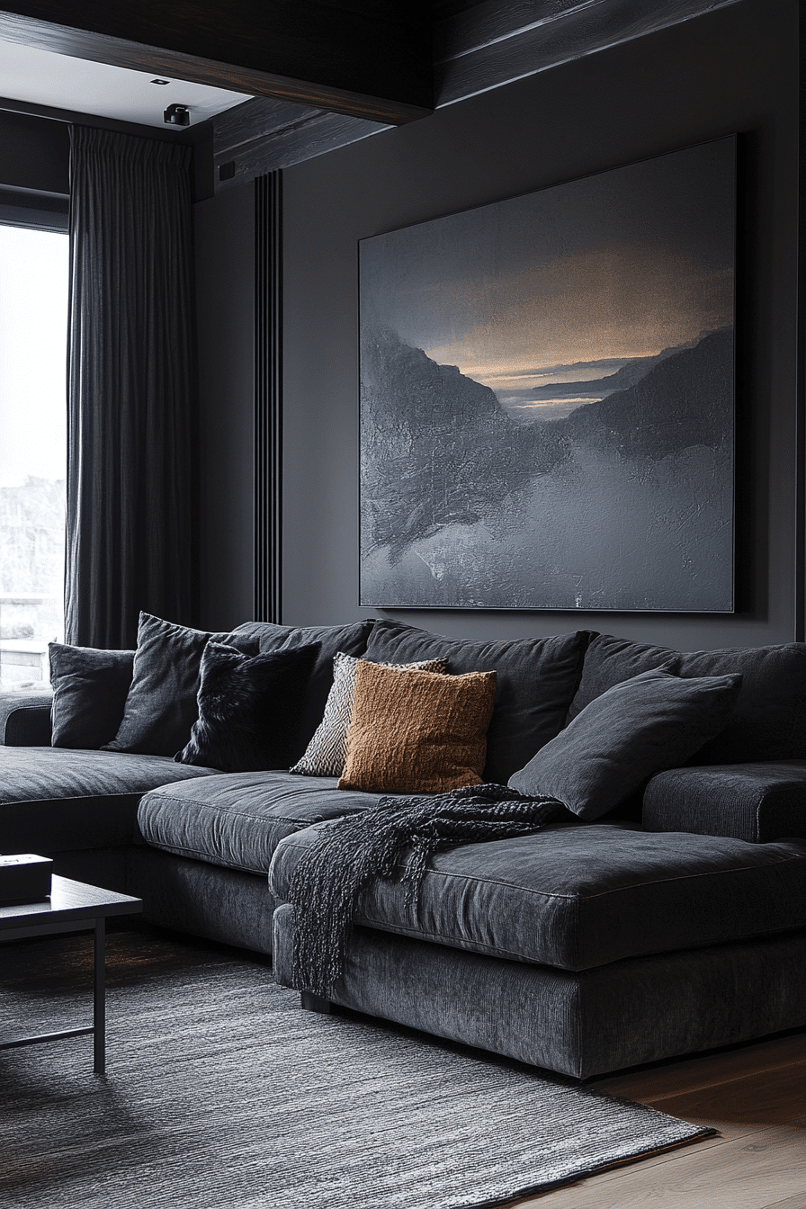 27 Dark Grey Couch Living Room Ideas That Define Quiet Luxury 6 27 Dark Grey Couch Living Room Ideas That Define Quiet Luxury