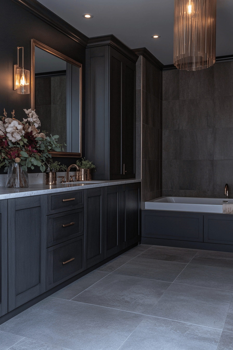 27 Dark Grey Bathroom Ideas That Feel Like Your Own Private Spa 7 27 Dark Grey Bathroom Ideas That Feel Like Your Own Private Spa