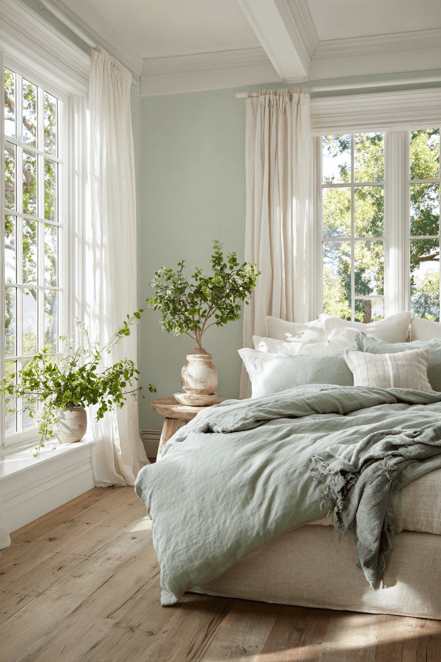 27 Sage Green Farmhouse Bedroom Ideas That Will Transform Your Sleep Sanctuary 10 27 Sage Green Farmhouse Bedroom Ideas That Will Transform Your Sleep Sanctuary