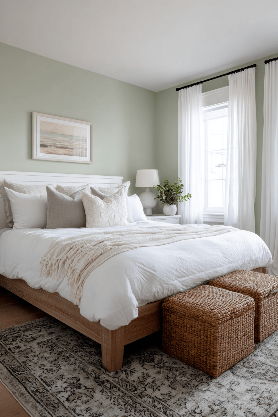 27 Sage Green Farmhouse Bedroom Ideas That Will Transform Your Sleep Sanctuary 14 27 Sage Green Farmhouse Bedroom Ideas That Will Transform Your Sleep Sanctuary