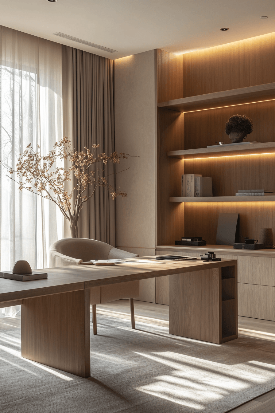 27 Japandi Office Ideas That Will Transform Your Workspace Into a Sanctuary of Focus 16 27 Japandi Office Ideas That Will Transform Your Workspace Into a Sanctuary of Focus