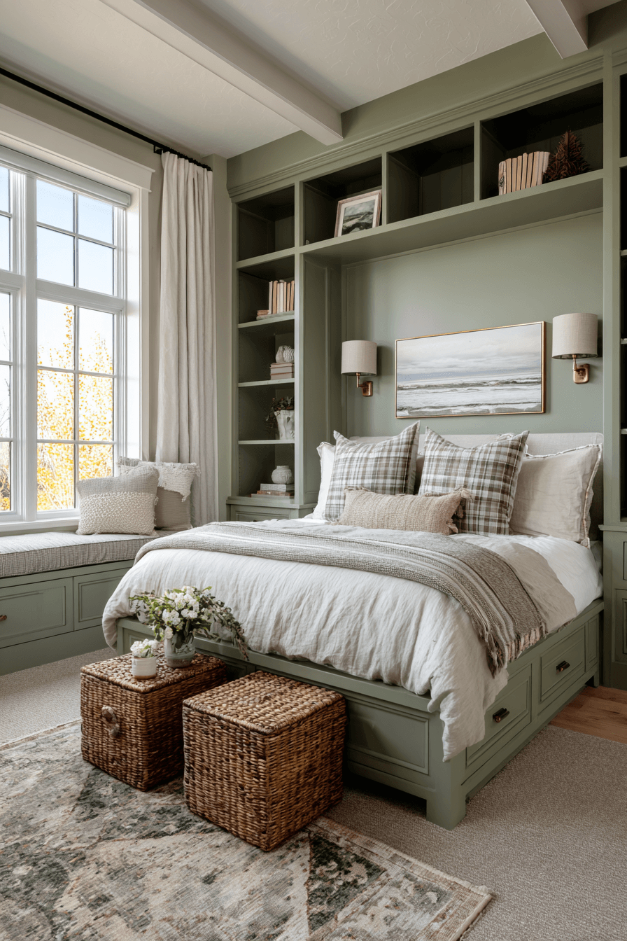 27 Sage Green Farmhouse Bedroom Ideas That Will Transform Your Sleep Sanctuary 23 27 Sage Green Farmhouse Bedroom Ideas That Will Transform Your Sleep Sanctuary