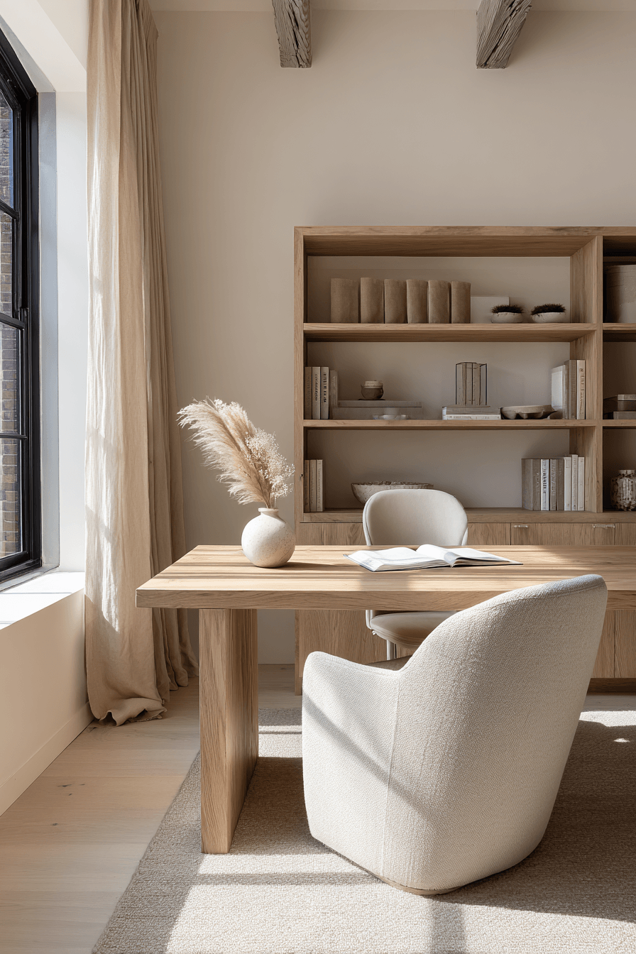 27 Japandi Office Ideas That Will Transform Your Workspace Into a Sanctuary of Focus 6 27 Japandi Office Ideas That Will Transform Your Workspace Into a Sanctuary of Focus