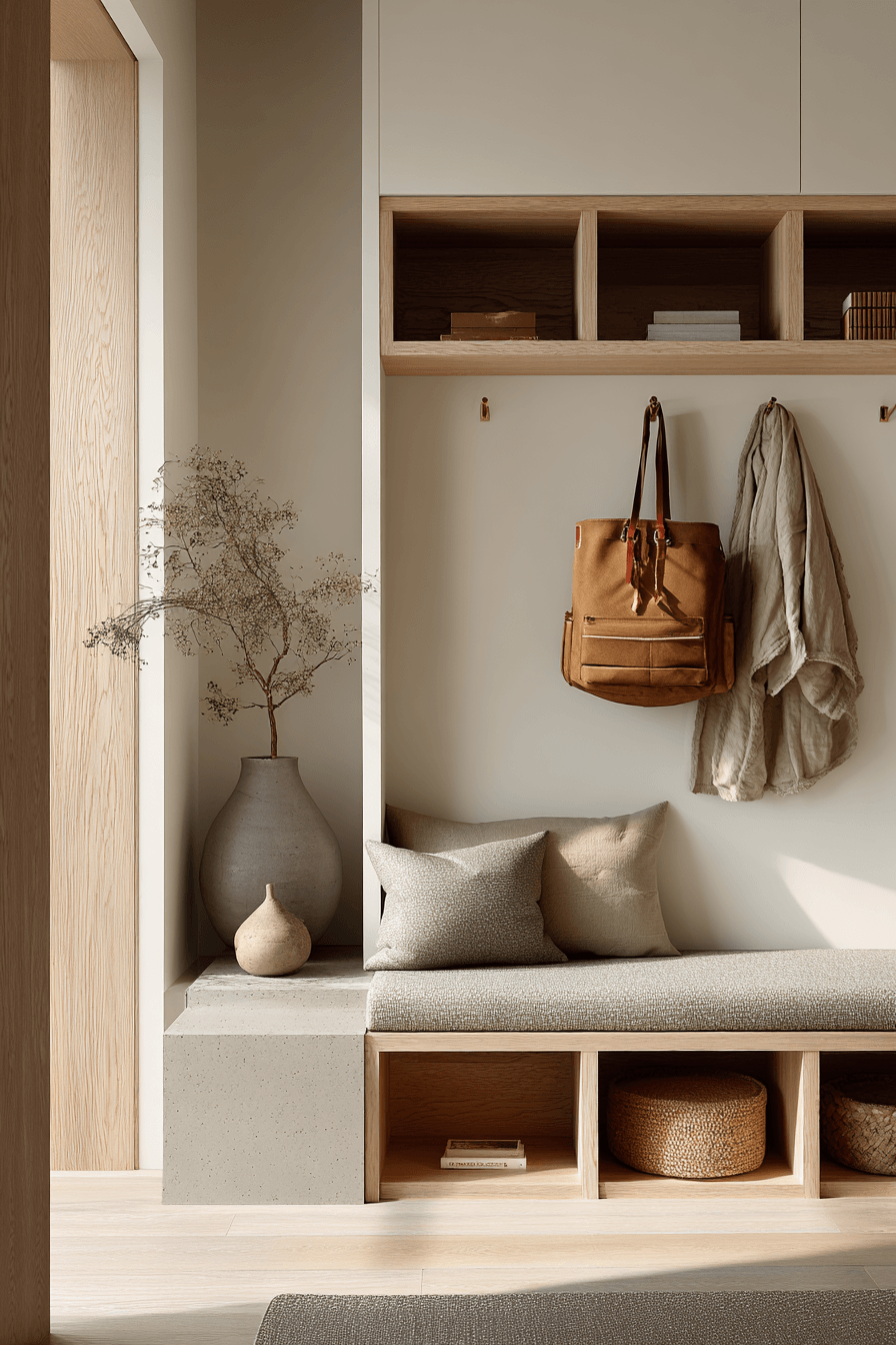 27 Japandi Mudroom Ideas That Will Make Coming Home Feel Like a Breath of Fresh Air 7 27 Japandi Mudroom Ideas That Will Make Coming Home Feel Like a Breath of Fresh Air