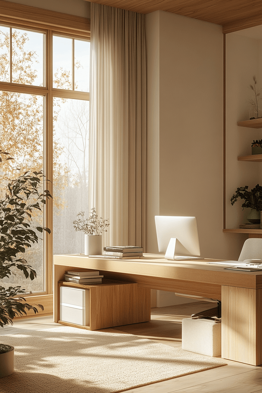 27 Japandi Office Ideas That Will Transform Your Workspace Into a Sanctuary of Focus 9 27 Japandi Office Ideas That Will Transform Your Workspace Into a Sanctuary of Focus